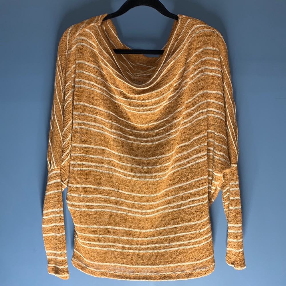Blue Buttercup rust and white stripes dolman sweater.  Size S.